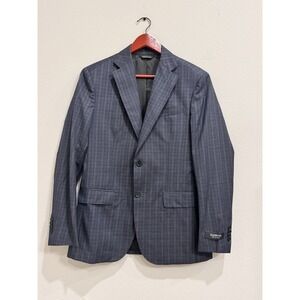 Zanetti‎ Italy Milano Suit 36R Wool Navy Plaid